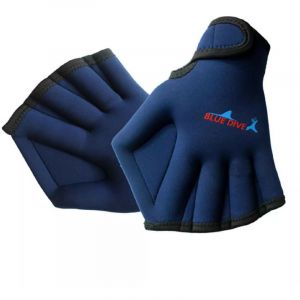 Ensoleille - Gants palmés Formation de natation dans l'eau Gants de natation à la main Gants palmés en néoprène imperméables(bleu)