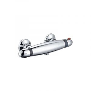 Edouard Rousseau - Mitigeur Thermostatique Douche onyx Chromé – Cartouche Thermostatique – Poignée avec Ergot – Sécurité Anti-Brûlure – Entraxe 150 mm