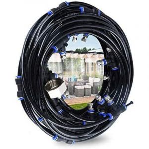 Ct Brumisateur d'ext&eacute;rieur, brumisateur de terrasse de 10 m avec 9 buses de brumisateur + 1 buses de rechange + 1 outil de coupe de tuyau de