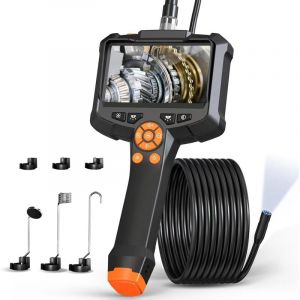 APEX Cam&eacute;ra d'inspection endoscopique, &eacute;cran IPS 4,3 pouces, cam&eacute;ra d'inspection num&eacute;rique HD 1080p, c&acirc;ble semi-rigide de 5 m