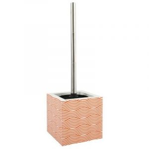 MSV - Brosse Wc avec support mdf & Acier Inox wave Orange
