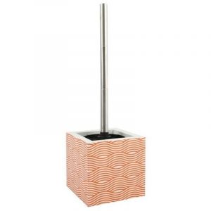 Brosse Wc avec support mdf & Acier Inox wave Orange MSV Orange