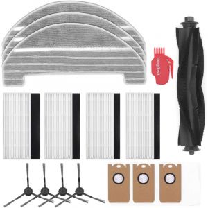 Proscenic - Pour aspirateur robot M8 pro, kit d'accessoires, lot de 1 brosse principale, 4 brosses latérales, 4 filtres, 3 serpillières, 3 sacs à