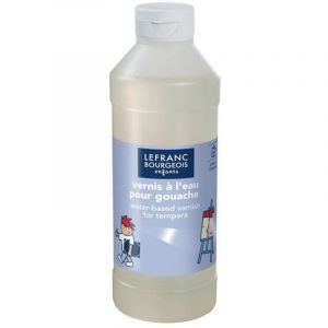 Vernis &agrave; l'eau pour gouache - LEFRANC ET BOURGEOIS - 500ml - Ind&eacute;l&eacute;bile - Brillant - Facile &agrave; nettoyer