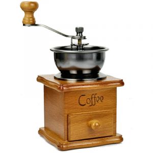 Moulin &agrave; Caf&eacute; Vintage Manuel en Bois, Moulin &agrave; Caf&eacute; &agrave; la Main, R&eacute;glage Grossier, Moulin &agrave; Caf&eacute; &agrave; la Main avec Compartiments en C&eacute;ramique