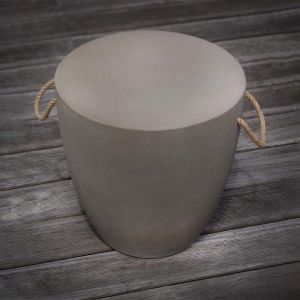 Joe Sayegh - babel - Tabouret en R&eacute;sine Finition B&eacute;ton - Gris Clair - Design Moderne, Robuste et Polyvalent pour Int&eacute;rieur ou Ext&eacute;rieur