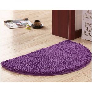 Demi-Cercle Tapis Salle Bain, Doux Absorbant Chenille Tapis De Baignoire Duveteux Antidérapante Tapis Tapis De Bain Demi-Lune pour Baignoire Lavable