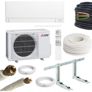 Climatiseur Mitsubishi avec kit d&rsquo;installation 5 m&egrave;tres &ndash; Mono-split 12000 btu &ndash; 3.5 kw MSZ-AY35VGKP MUZ-AY35VG, A+++, climatiseur reversible mural