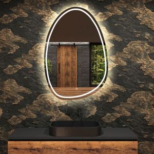 Artforma - Miroir de salle de bain led - Miroir 64x94cm asymétrique - Interrupteur sensitif - Blanc Froid - (SFLA223)