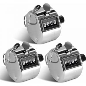 Qersta - 3 Pièces Compteur Manuel 4 Chiffres Compteur de Passage pour Compteur de Personnes, Sport de Golf, École des Formateurs