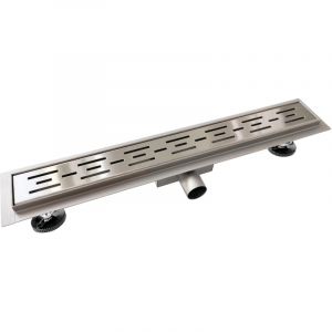 AICA caniveau de douche en acier inoxydable italien,siphon de drainage au sol en carrelage,réglable en hauteur avec désodorisant- Style 1-80 cm