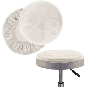 CCYKXA Housse Tabouret Rond 30-40cm, 2 Pi&egrave;ces,Housses De Tabouret Rond Noir, Housse Tabouret De Bar, Extensible, Lavable, Douce Et Durable,pour