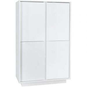 LYSIANE - Argentier 4 Portes Finition Blanc Laqu&eacute; Brillant Weiss