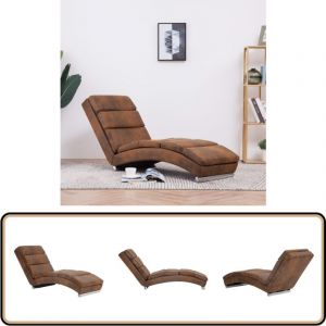 Chaise longue Marron Similicuir daim - Chaise Longue - Fauteuil Relaxant - Mobilier Ext&eacute;rieur - Salon De Jardin - Simuli Cuir