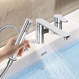Combin&eacute; 3 trous monocommande Mitigeur de bain Mitigeur de baignoire chrom&eacute;