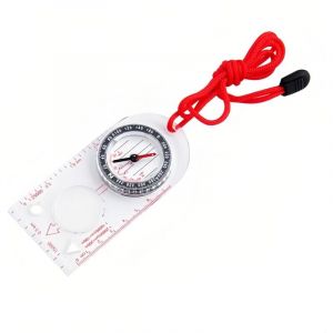 Boussole de navigation avec règle de carte loupe avec cordon réglable pour les amateurs d'aventure en plein air, boussole de navigation pour lecture