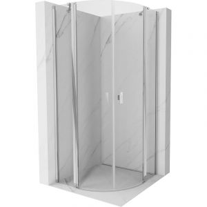 Mexen - Mist cabine de douche demi-circulaire pivotante 80 x 80 cm, transparent, chrome - 8A32-080-080-01-00
