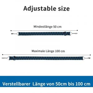 Tendeurs Elastique avec Crochets,Pack de 4 Tendeur Elastique R&eacute;glables Sandow Elastique 1M Tendeur Plat, Bleu