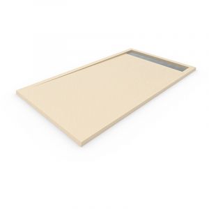 Decohor - Receveur de douche en R&eacute;sine quartz premium avec Cadre. Texture Ardoise. Beige ral: 1015 90X130CM