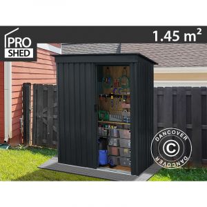 Dancover &ndash; Abri de jardin m&eacute;tal 1,63x0,89m &ndash; Surface 1,45m&sup2; &ndash; Acier galvanis&eacute; &eacute;tanche &ndash; Porte coulissante 61x165cm &ndash; Compact et durable