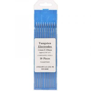 10Pcs Électrode de Tungstène de Soudage, Électrode de Tungstène Composite Tête, Violet 1.6 150mm TIG Électrodes de Soudage Electrode de soudure par