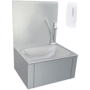 Bonnevie - Lavabo vasque à poser Luxueux, Bac à laver, de lavage pour salle de bain - avec robinet et distributeur de savon Inox OIB3885E