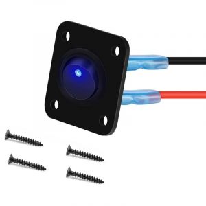 12V-24V interrupteur a bascule, LED Interrupteur à Bascule Rond,1Gangs, 12V 20A / 24V 10A SPST rond Panneau de commutation 12V pour Voiture, Camion,