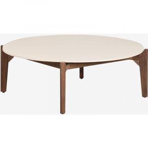 Sklum - Table basse de jardin ronde en ciment et bois d'acacia Xajul Ø100 cm