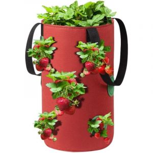Panier suspendu pour plantes, panier de plantation suspendu pour fraisiers, sac de plantation en feutre &agrave; p&eacute;tales, pot de fleurs &eacute;pais, fournitures