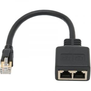 Adaptateur R&eacute;partiteur RJ45, R&eacute;partiteur D'adaptateur Ethernet 1 &agrave; 2 Ports R&eacute;seau RJ45, Adaptateur R&eacute;partiteur de C&acirc;ble R&eacute;seau CAT8 pour Bureau &agrave;