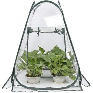 Jamais UTILISÉ]Mini Serre Pop Up - Petite Tente d'hivernage pour Plantes - Pot de Fleurs - Mini Serre - Protection hivernale pour Plantes (70 x 70 x