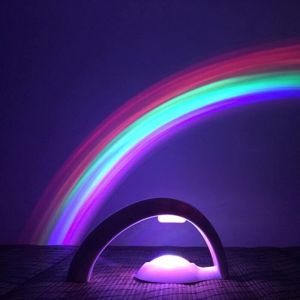 Arc En Ciel LED Veilleuse Cr&eacute;ative Color&eacute;e, 2 Modes Lampe de Projection Arc-En-Ciel en Forme D'oeuf Enfants Chambre D&eacute;coration (A)