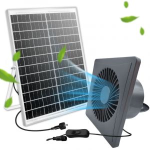 Kit de ventilateur de panneau solaire, ventilateur DC r&eacute;sistant aux intemp&eacute;ries 6W pour petit poulailler, serre, remise, PET House, fen&ecirc;tre