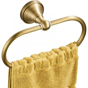 Anneau-Torchon Porte-serviette ovale en Laiton Antique Support-serviette pour accessoires de Cuisine Salle de Bain fix&eacute; au mur, Bronze bross&eacute;