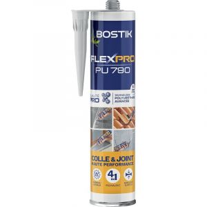 Mastic colle polyur&eacute;thane FLEX-PRO P790 &agrave; technologie avanc&eacute;e 4 en 1 excellente &eacute;lasticit&eacute; int-ext&eacute;rieur noir 12x300ml - BOSTIK SA