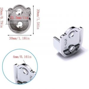 Supports pour Rail Suspendu Supports Ronde Tube de Penderie Alliage de Zinc en Forme U Cintre &agrave; Rideau(25mm)