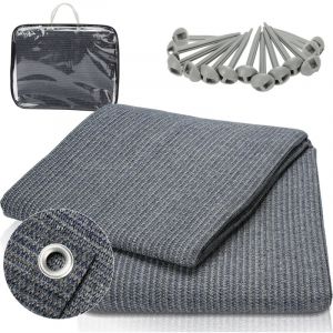 Wolketon Tapis de tente Auvent tapis &eacute;tanche camping tapis tente sol ext&eacute;rieur tente b&acirc;che pique-nique couverture caravane , Gris, 250x550CM