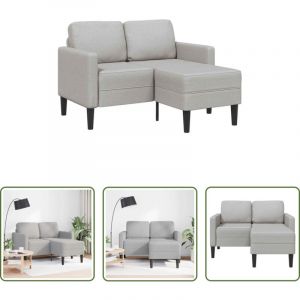 vidaXL Canap&eacute; gris nuage - Canap&eacute; 2 places avec m&eacute;ridienne en L gris nuage 125 cm tissu