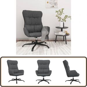Chaise de relaxation Gris foncé Tissu - Fauteuil Relaxant - Chaise De Relaxation - Fauteuil Confortable - Chaise Design - Mobilier Intérieur