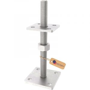 GeZu Impex Support de poteau Galvanis&eacute; &agrave; chaud 80 x 80 mm 50 - 230 mmhauteur reglable platine bois pied poteaux cl&ocirc;ture