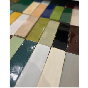 Carrelage mur et sol BEJMAT GIOIA artisanal manuel marocain RECTANGLE 15x5cm Rouge - 38 - - bo&icirc;te de 0.81 m2