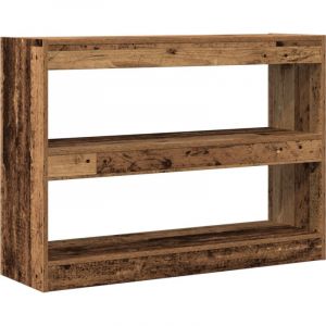Bibliothèque/Paravent en bois vieilli, 100x30x72 cm, Fabriqué en bois reconstitué Vidaxl