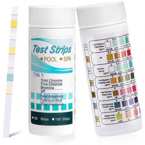 Rapanda - 7 En 1 Bandelettes Test Piscine,Bandelettes De Test,7 En 1 Test De Qualité d'Eau,100 Bandelettes Spa Et Piscine 7 En 1,Pour Tester Le
