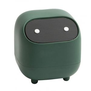 Aougo - Petite poubelle mignonne poubelle de bureau ninja avec couvercle poubelle de voiture poubelle domestique poubelle de bureau (poubelle verte)