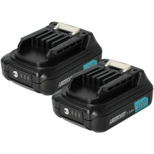 Vhbw - 2x Batterie remplacement pour Makita BL1021B, BL1041B, BL1040, BL1040B, BL1040B-2, BL1041, BL1021B-2 pour outil électrique (1500 mAh, Li-ion,