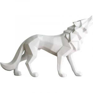 Statue de Loup en r&eacute;sine Sculpture Abstraite Statues d'animaux D&eacute;coration d'int&eacute;rieur g&eacute;om&eacute;trique Moderne Figurine Centre de Table Ornements de Salon