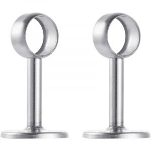 2pcs Support de Montage au Plafond Acier Inoxydable bross&eacute; Support pour Tringle &agrave; Rideau de Douche
