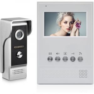 4.3'' TFT couleur c&acirc;bl&eacute; vid&eacute;o interphone t&eacute;l&eacute;phone porte syst&egrave;me de sonnerie, cam&eacute;ra HD, vision nocturne, surveillance, support d&eacute;bloquer, interphone