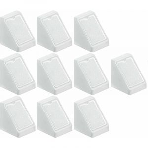 Cyclingcolors - 10x Equerre d'assemblage simple raccord avec cache Universel Taquet Ferrure Angle Connecteur Meuble Caisson Etagère Couvercle