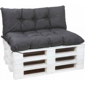 Setgarden &ndash; Coussin palette int&eacute;rieur 120 x 80 cm &ndash; Dossier 120 x 60 cm &ndash; Housse imperm&eacute;able en polyester &ndash; 6 attaches de fixation